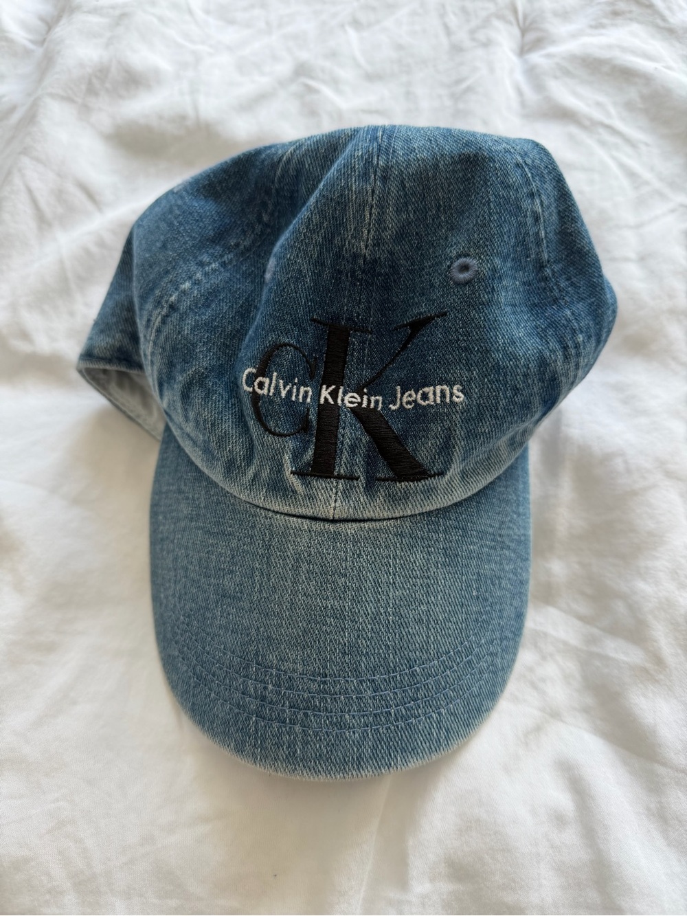 Calvin Klein Jeans Light Blue Denim Cap with CK Patch